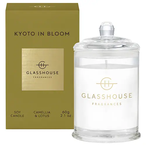 Glasshouse Fragrances KYOTO IN BLOOM 60g Soy Candle