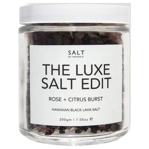 SALT BY HENDRIX Hawaiian Black Lava Salt - Rose + Citrus Burst 200g