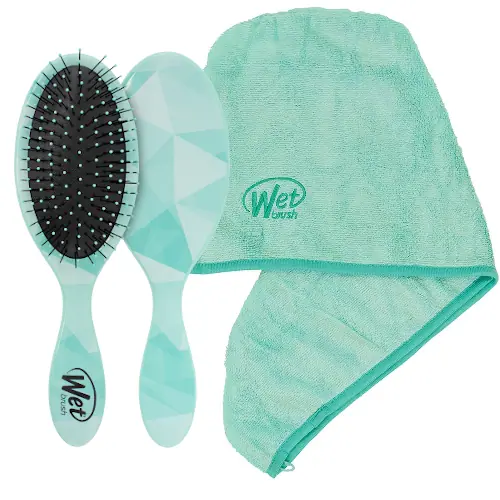 The Wet Brush Detangler + Turban Gift Pack - Teal