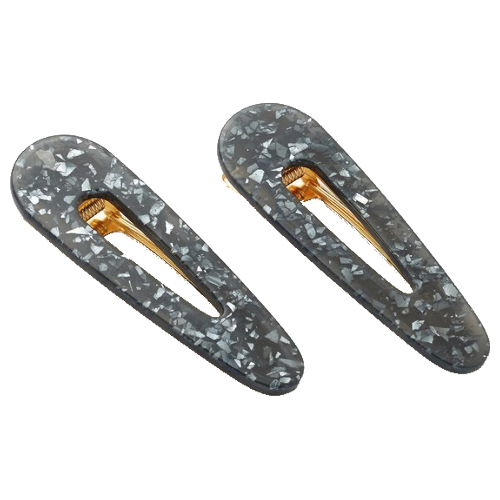 Valet Kelly Clip Duo- Black Glitter by Valet