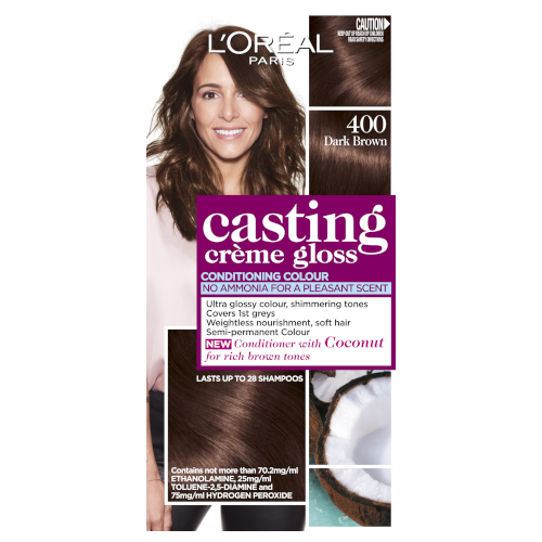 L'Oreal Paris Casting Crème Semi-Permanent Hair Colour (Ammonia Free) - Dark Brown 400 by L'Oreal Paris