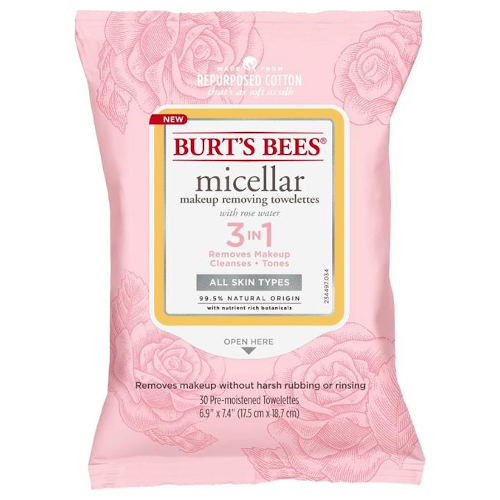Burt's Bees Rose Micellar Facial Cleansing Wipes 30 pack by Burt's Bees