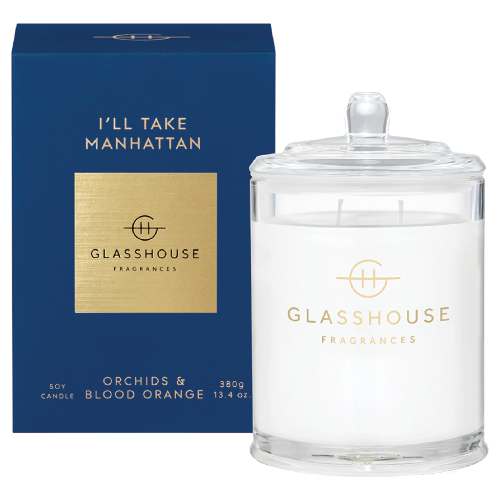 Glasshouse Fragrances I'LL TAKE MANHATTAN 380g Soy Candle NZ Adore Beauty