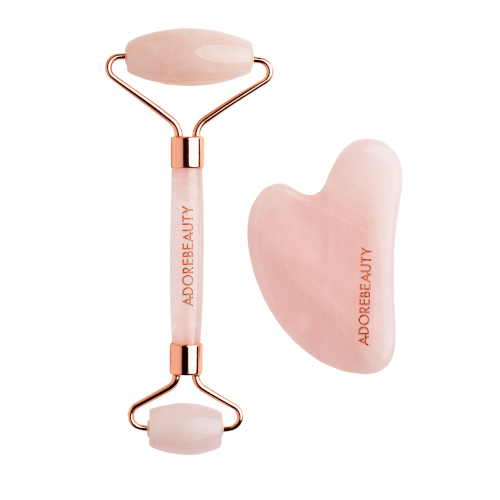 Adore Beauty Rose Quartz Facial Massage Set