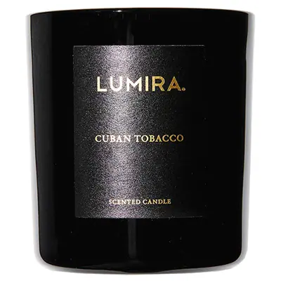 Lumira Glass Candle -  Cuban Tobacco Large