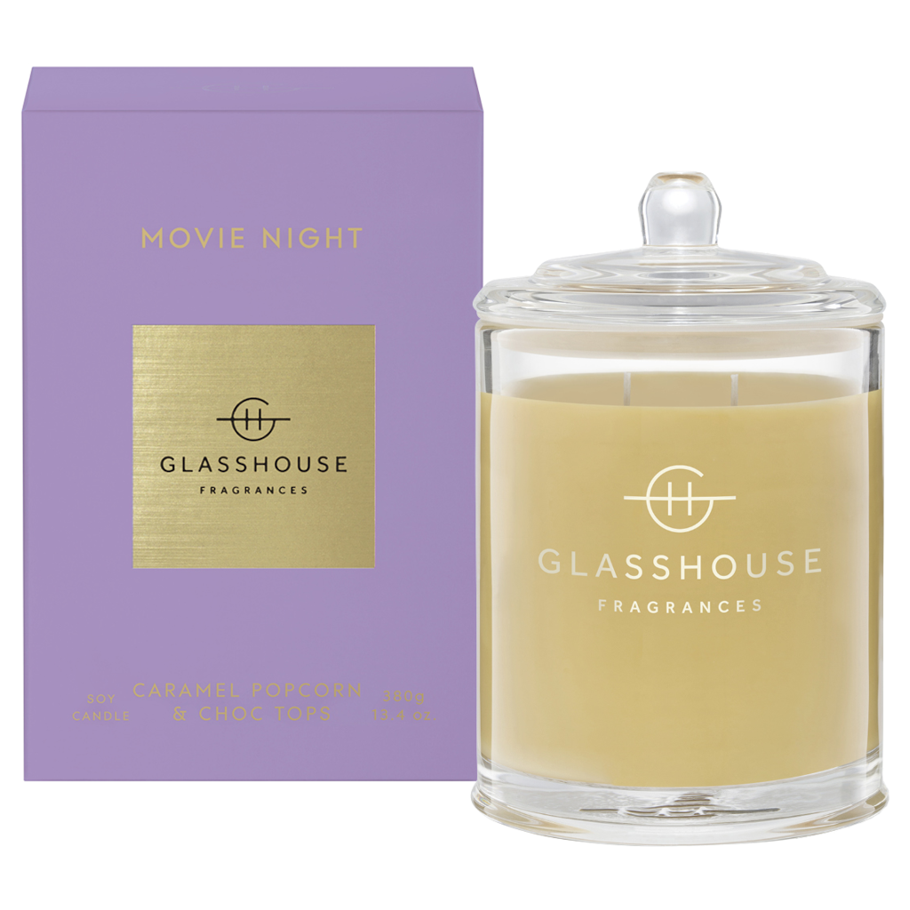 Glasshouse Fragrances MOVIE NIGHT 380g SOY CANDLE NZ Adore Beauty