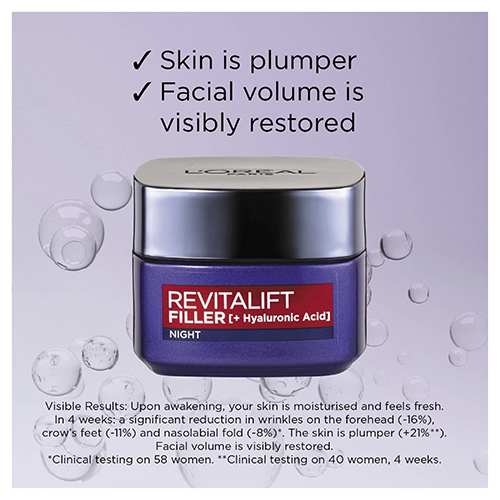 L'Oréal Paris Revitalift Filler [+Ha] Replumping Night Cream 50ml