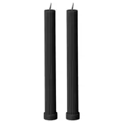 Black Blaze Column Pillar Candle Duo -Black by Black Blaze