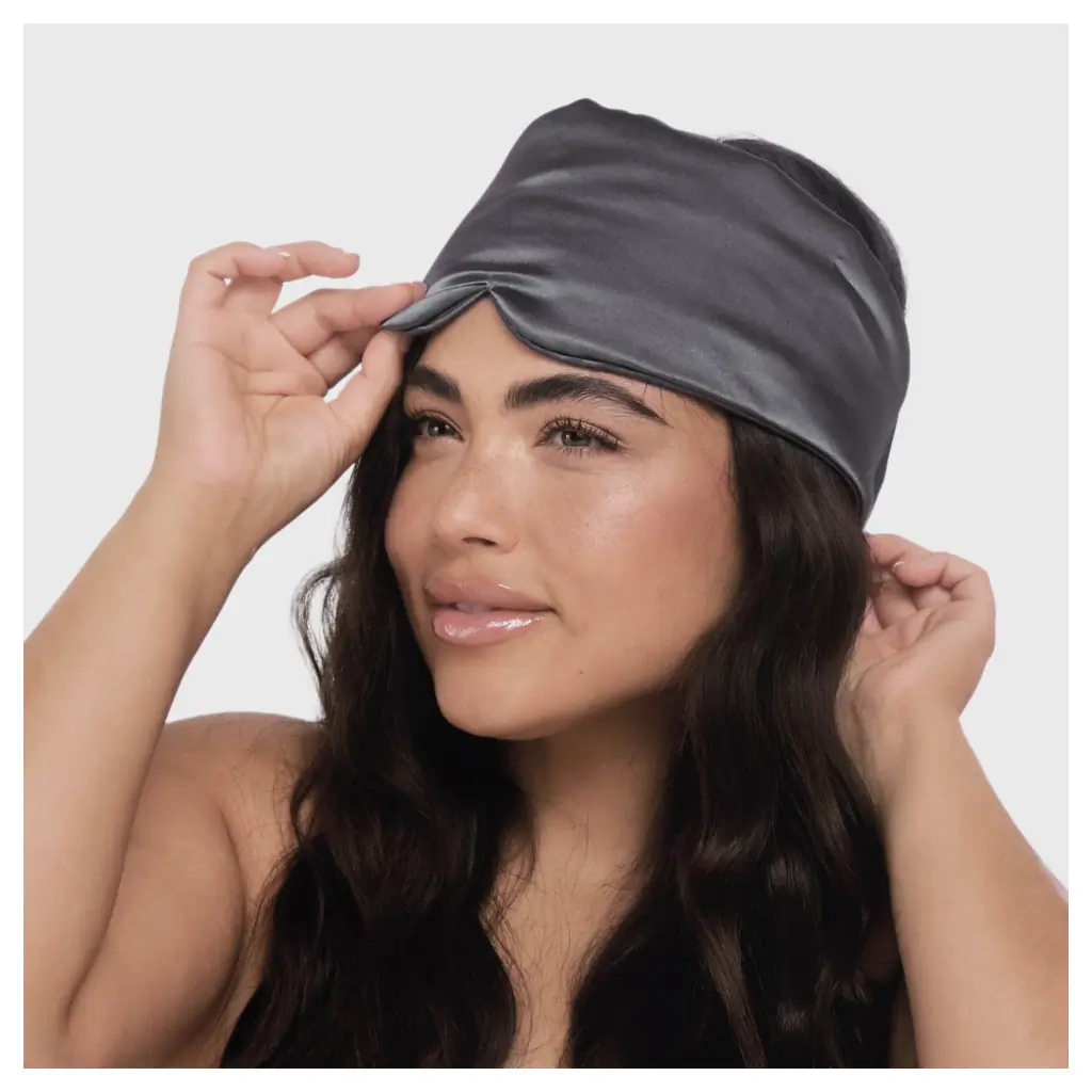 Kitsch Satin pillow eyemask - charcoal
