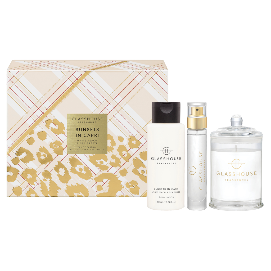 Glasshouse Fragrances Christmas Sunsets in Capri Fragrance Trio Gift