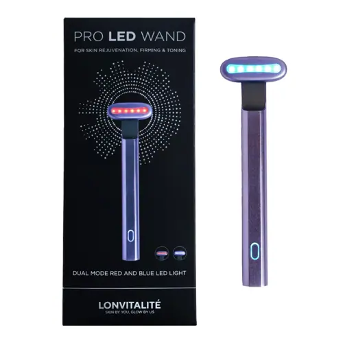 LONVITALITE PRO LED 5 in1 FACIAL WAND - Dual Red and Blue LED Light Therapy