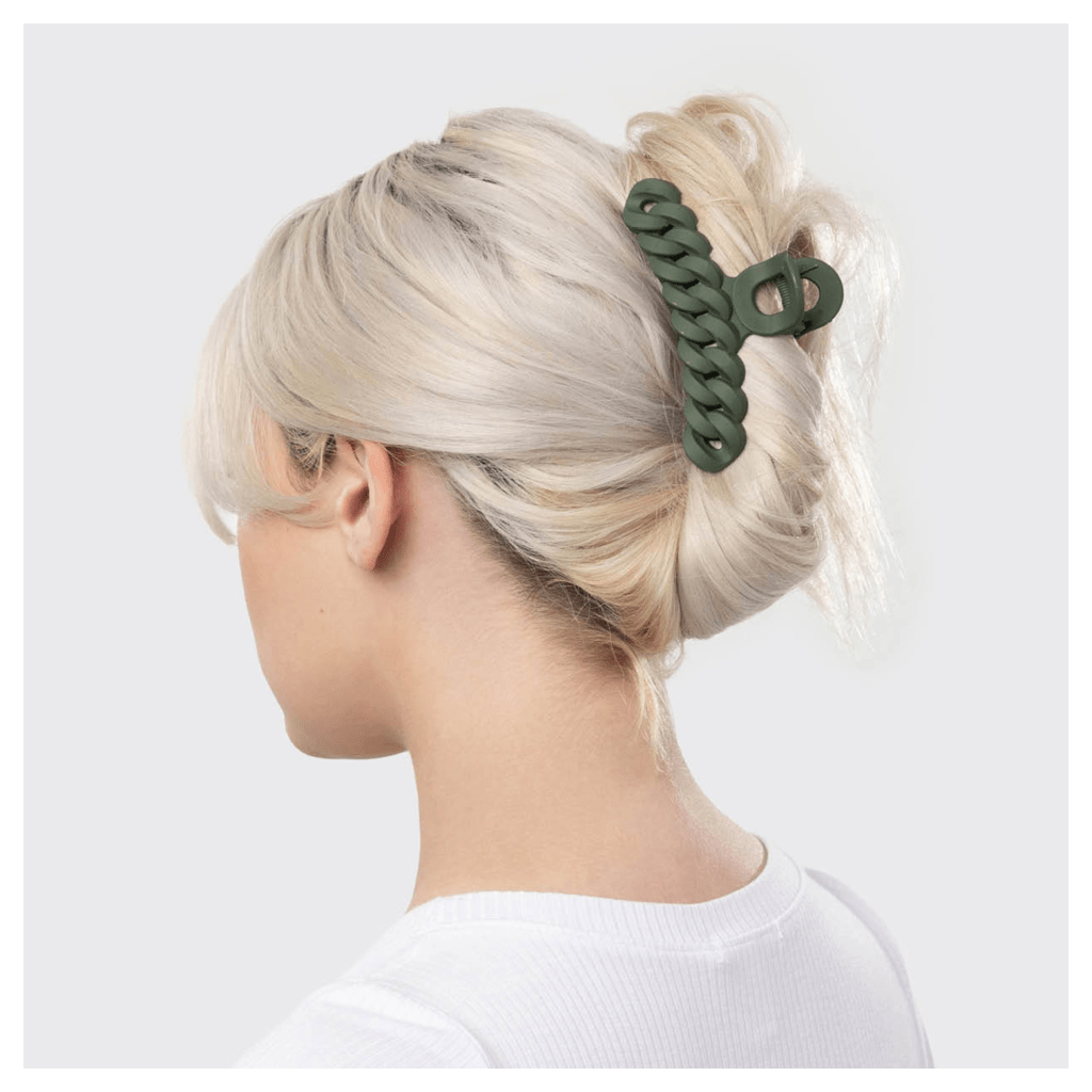 Kitsch Ecofriendly Chain Claw Clip 3pc Set Black/Moss NZ Adore Beauty