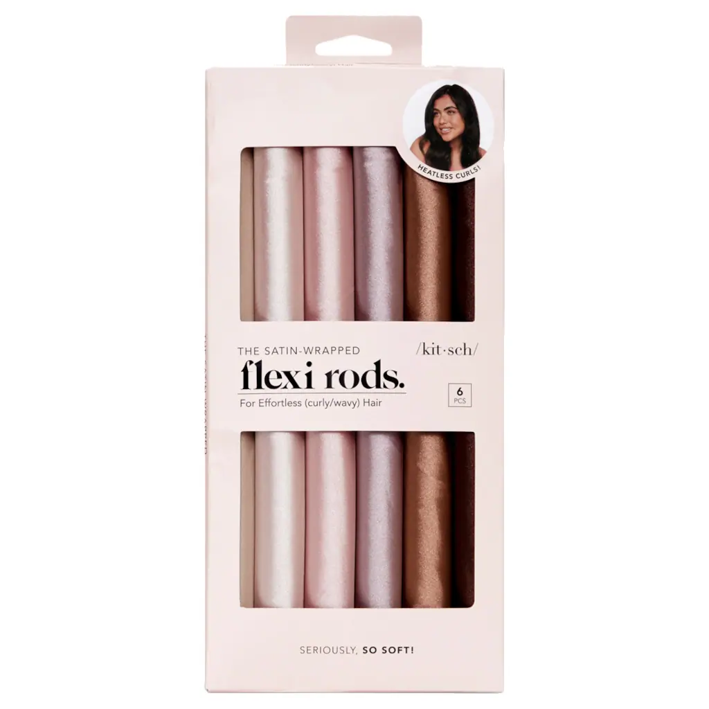 Kitsch Satin Wrapped Flexi Rods- 6pc Set