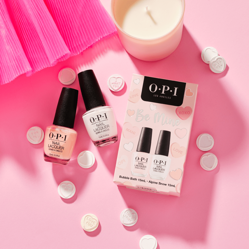 OPI Be Mine Nail Lacquer Duo (Bubble Bath, Alpine Snow) NZ Adore Beauty