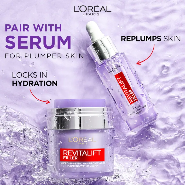 L'Oreal Paris Revitalift Filler Micro-Epidermic Hyaluronic Acid Plumping Water Cream 50ml