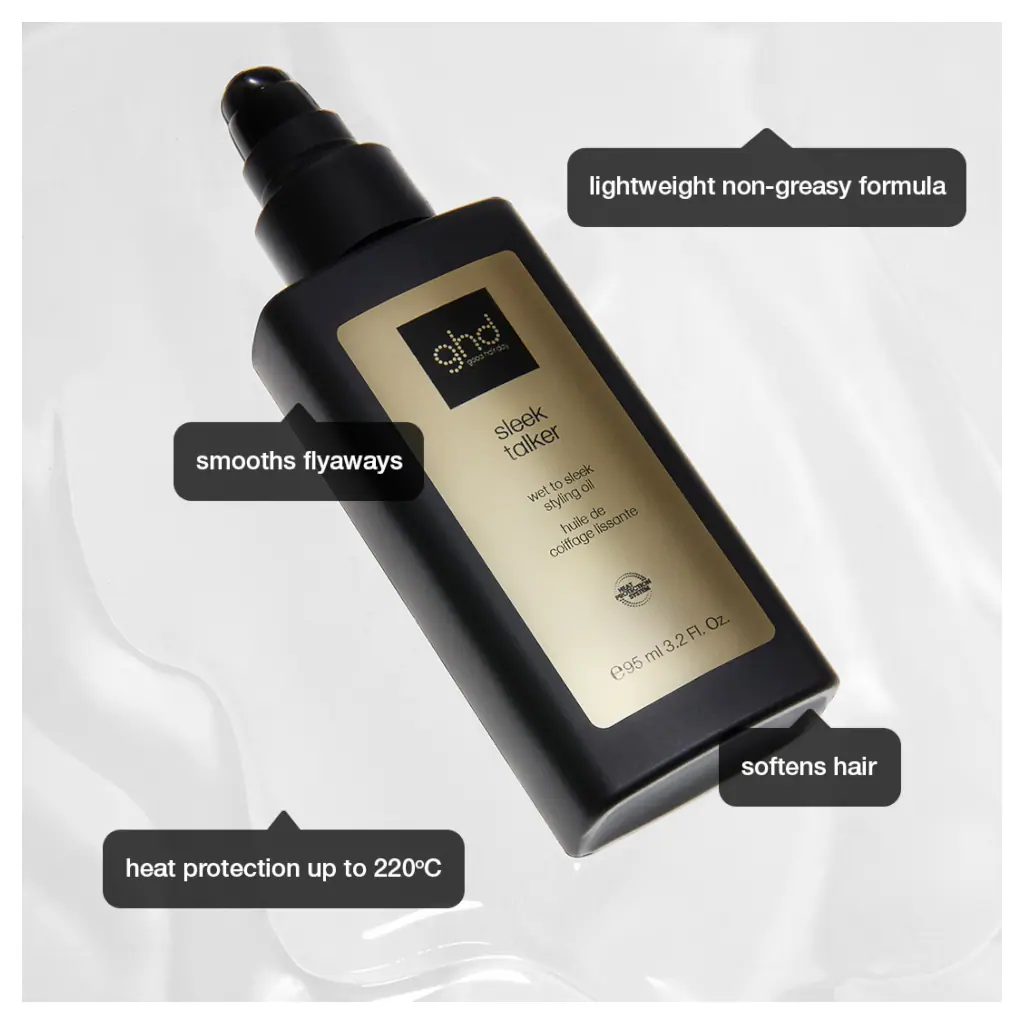 GHD Sleek Talker Wet To Sleek Hair Oil With Heat Protection 95mL