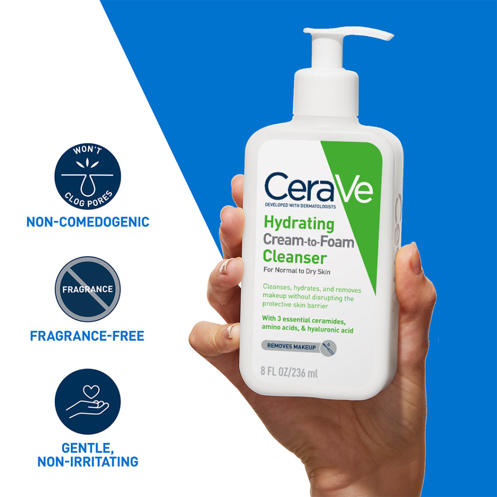 CeraVe Hydrating Cream To Foam Cleanser 236ml
