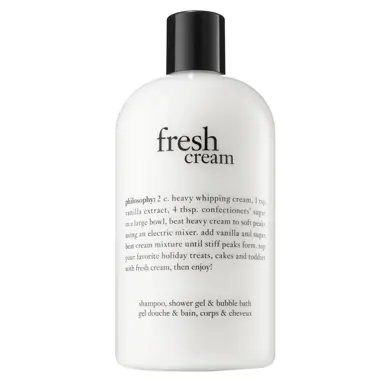 philosophy fresh cream shampoo, shower gel & bubble bath