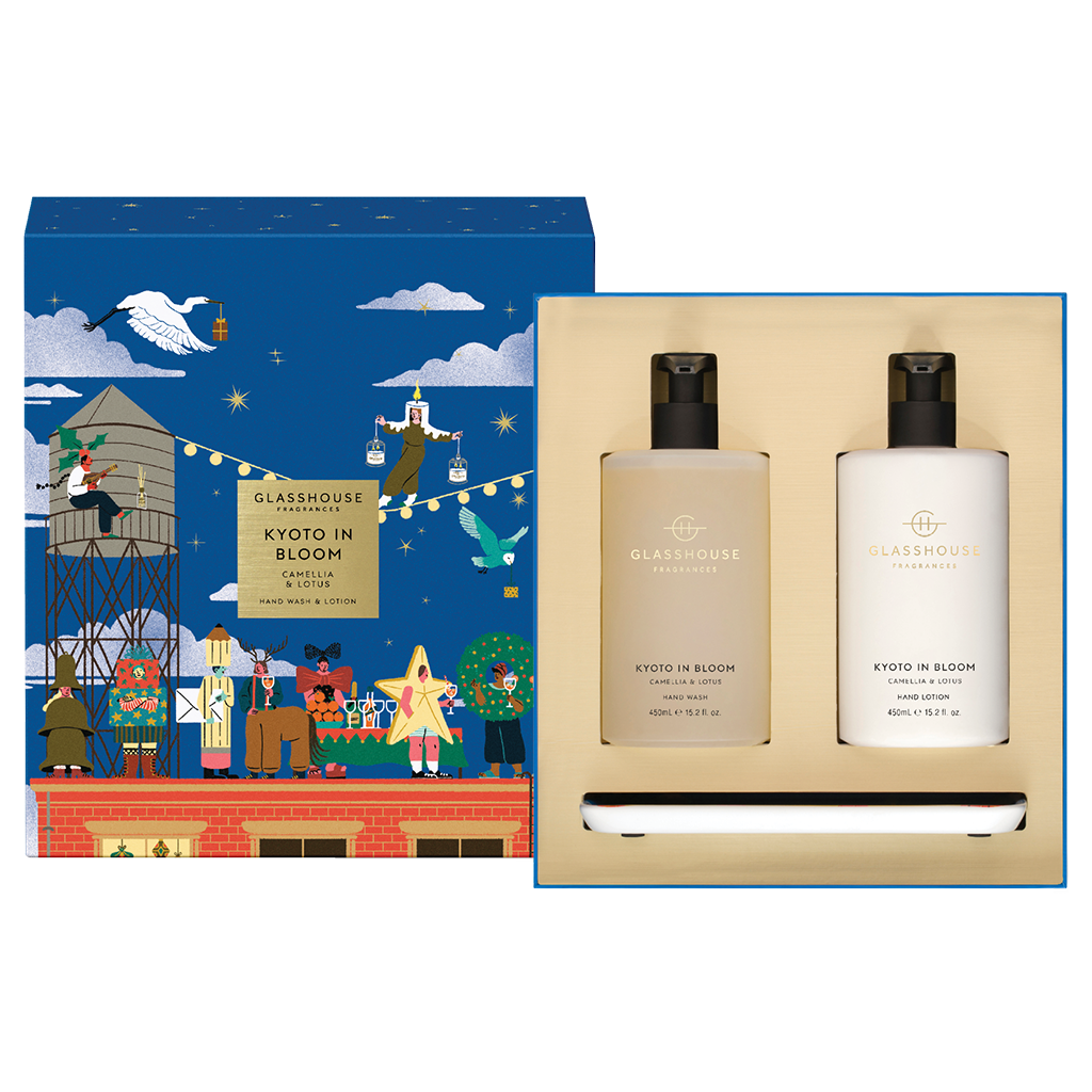 Glasshouse Fragrances Kyoto in Bloom Hand Care Duo Gift Set NZ Adore