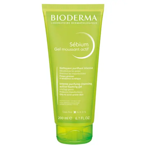 Bioderma Sébium Gel Moussant Actif Anti-blemish Foaming Gel Deep Cleanser for Oily, Acne-prone Skin 
