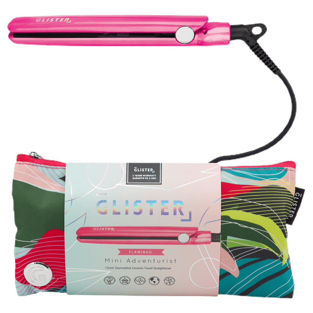 Glister Mini Travel Tourmaline Hair Straightener 13mm - Flamingo NZ