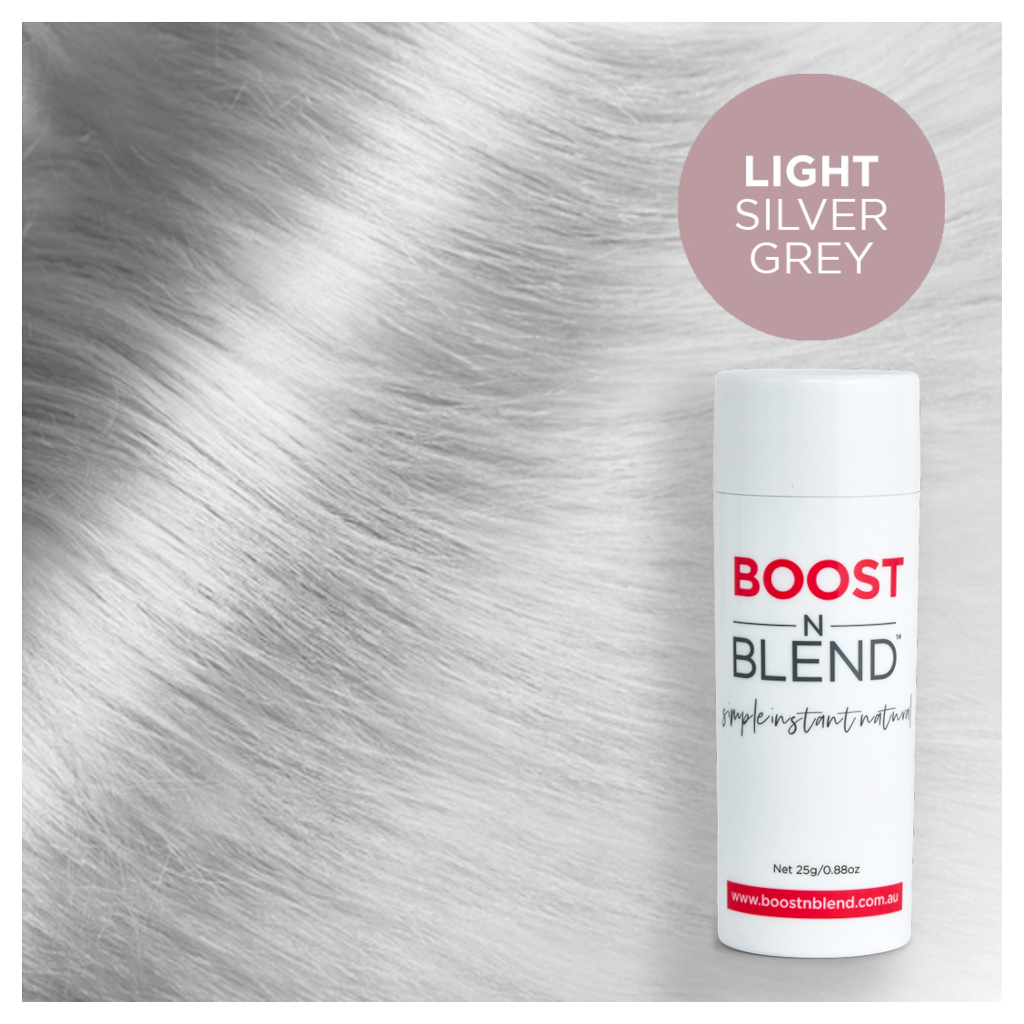 Boost N Blend Light Silver Grey Hair Loss Fibers 25g