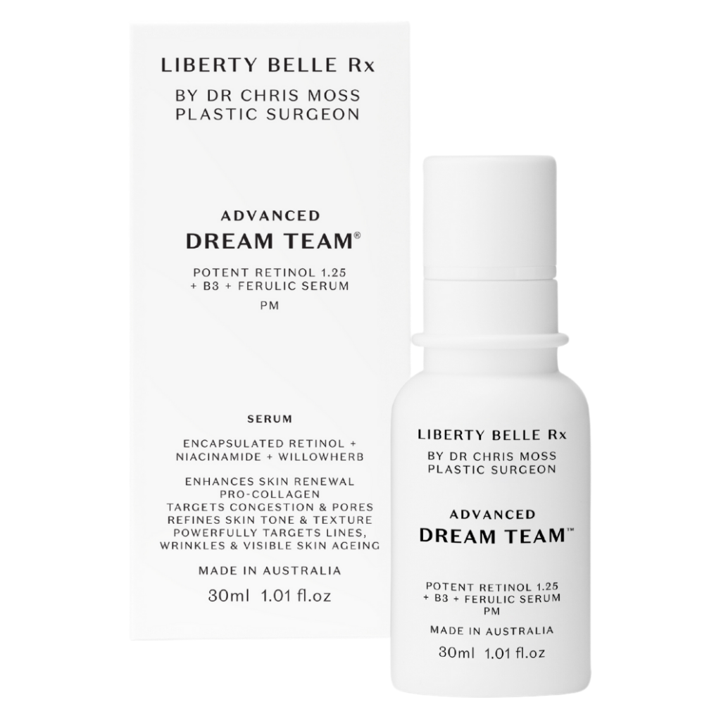 Liberty Belle Rx By Dr Moss DREAM TEAM® Advanced Potent Retinol 1.25 + B3 + Ferulic Serum - 30ml