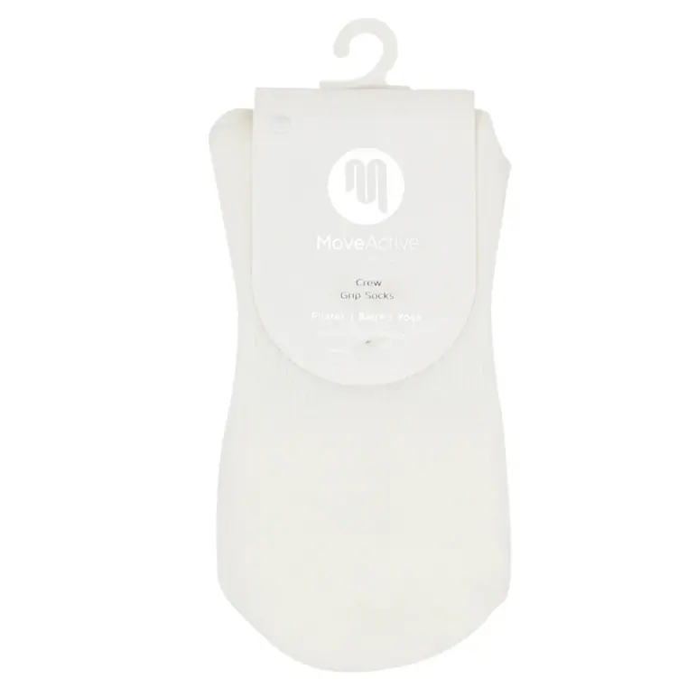 MoveActive Crew Non Slip Grip Socks - Ivory