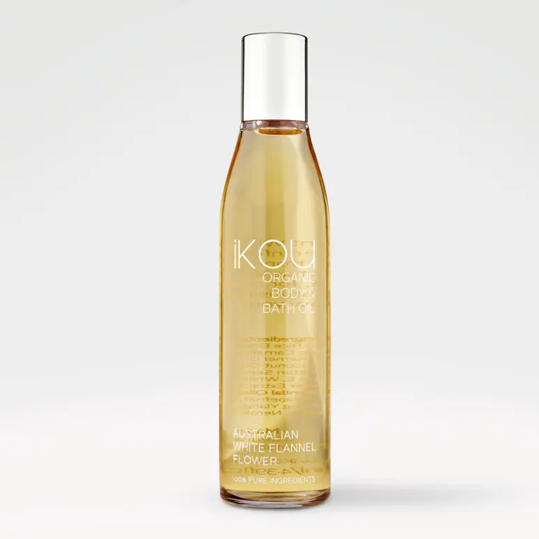 IKOU Organic Massage & Body Oil White Flannel Flower 130ml