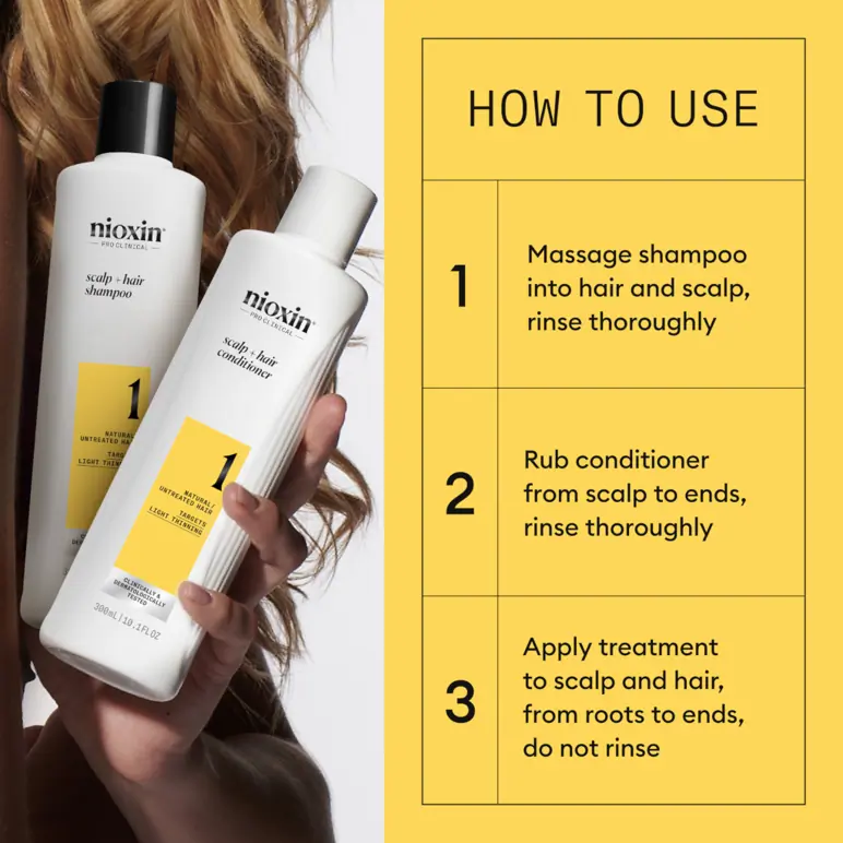 Nioxin Scalp + Hair Thickening System 1 - Natural Hair with Light Thinning