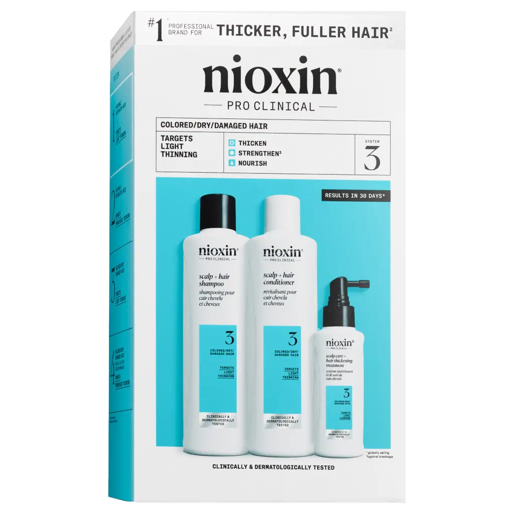 Nioxin Scalp + Hair Thickening System 3 - Colored Or Dry Damaged Hair with Light Thinning