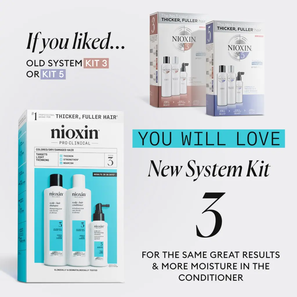 Nioxin Scalp + Hair Thickening System 3 - Colored Or Dry Damaged Hair with Light Thinning
