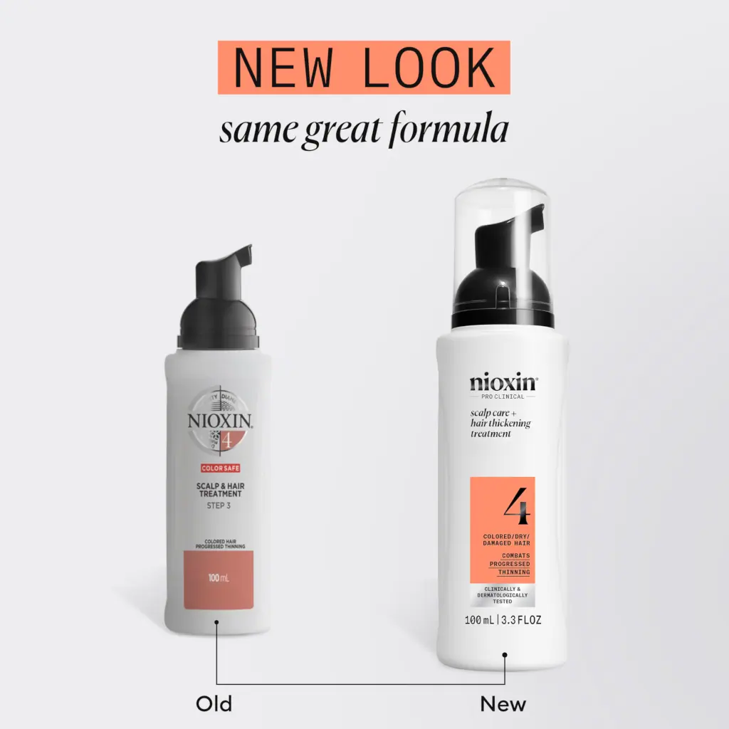 Nioxin System 4 Scalp + Hair Thickening Treatment- Serum for Damaged Hair with Progressed Thinning,