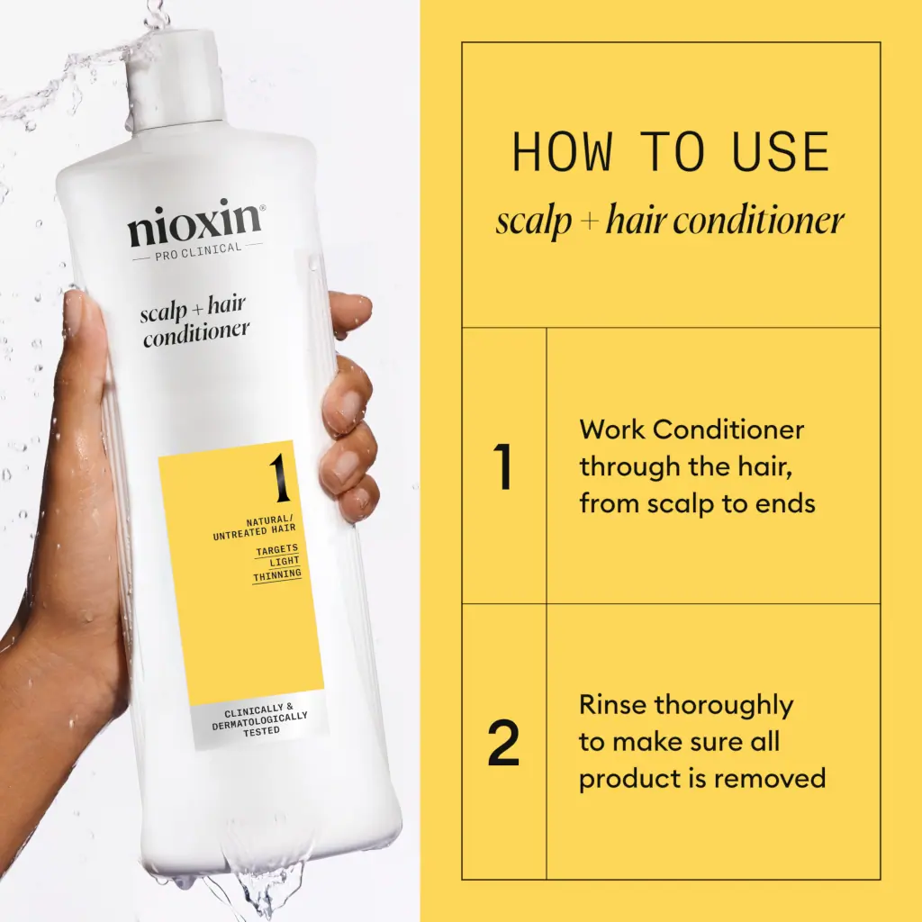 Nioxin System 1 Scalp + Hair Conditioner - Hair Thickening Conditioner for Natural Hair with Light T