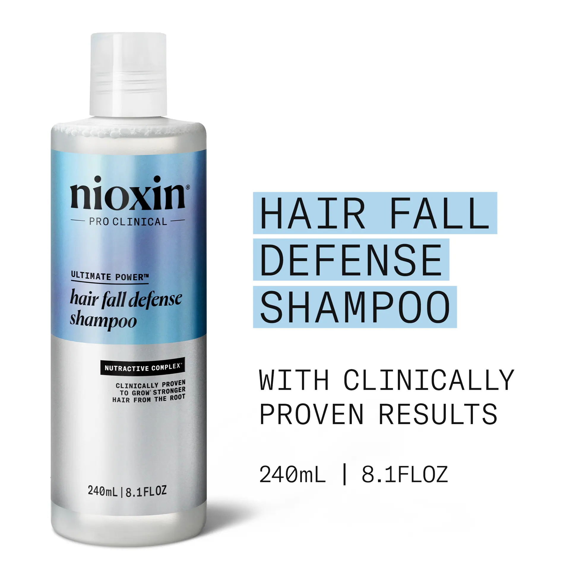 Nioxin Hair Fall Defense Shampoo - Shampoo for Hair Loss, 240mL