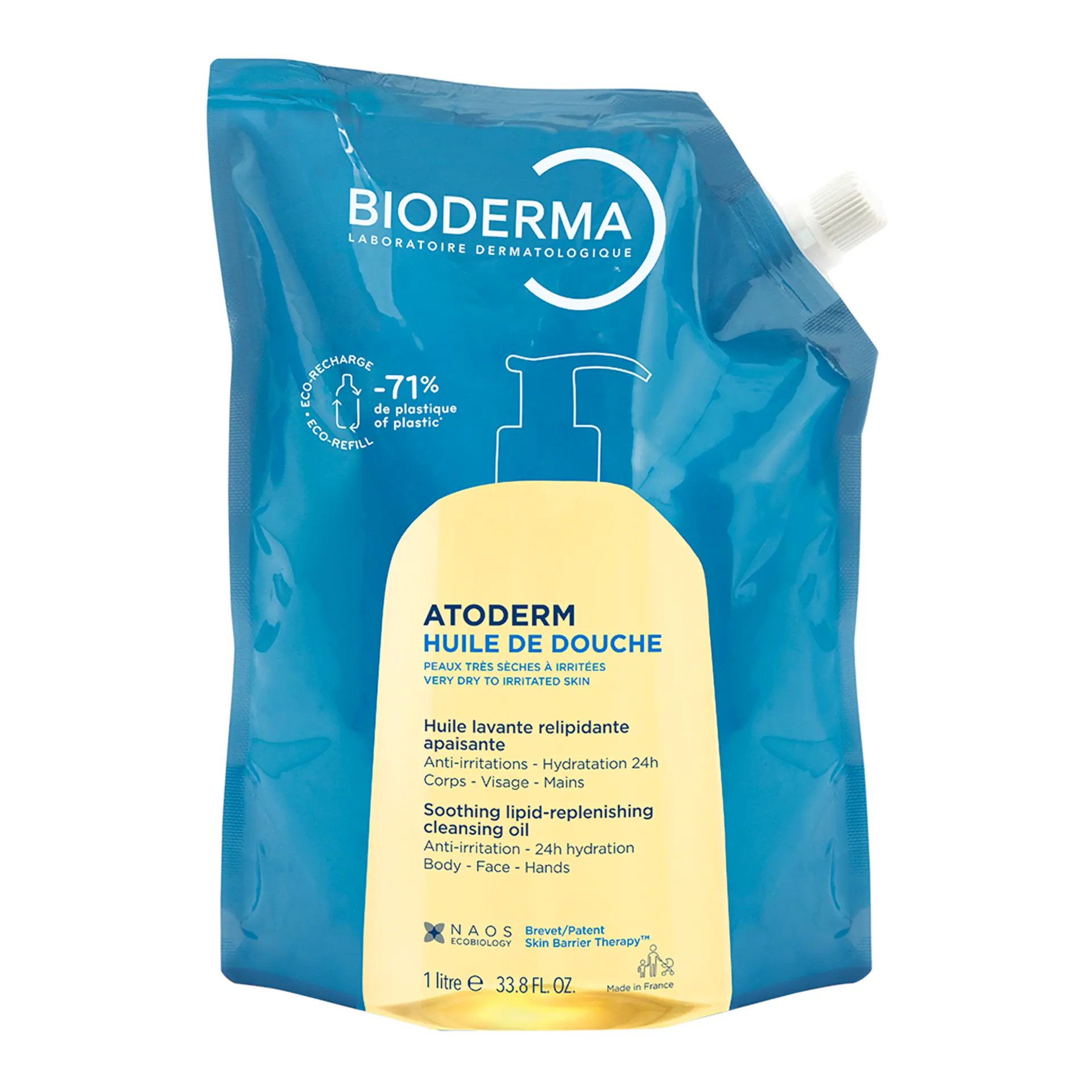 Bioderma Atoderm Ultra-Nourishing Cleansing Shower Oil Eco-Refill 1L