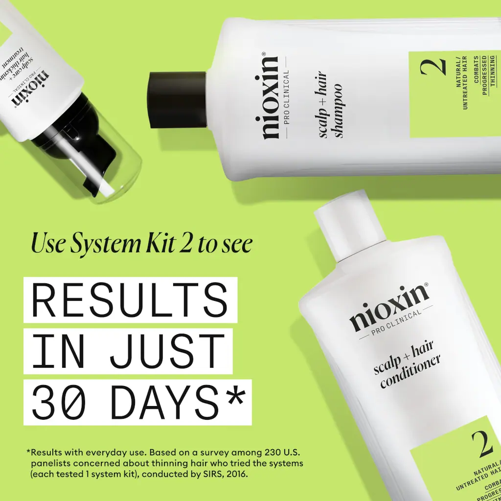 Nioxin Scalp + Hair Thickening System 2 Shampoo + Conditioner 1L Duo