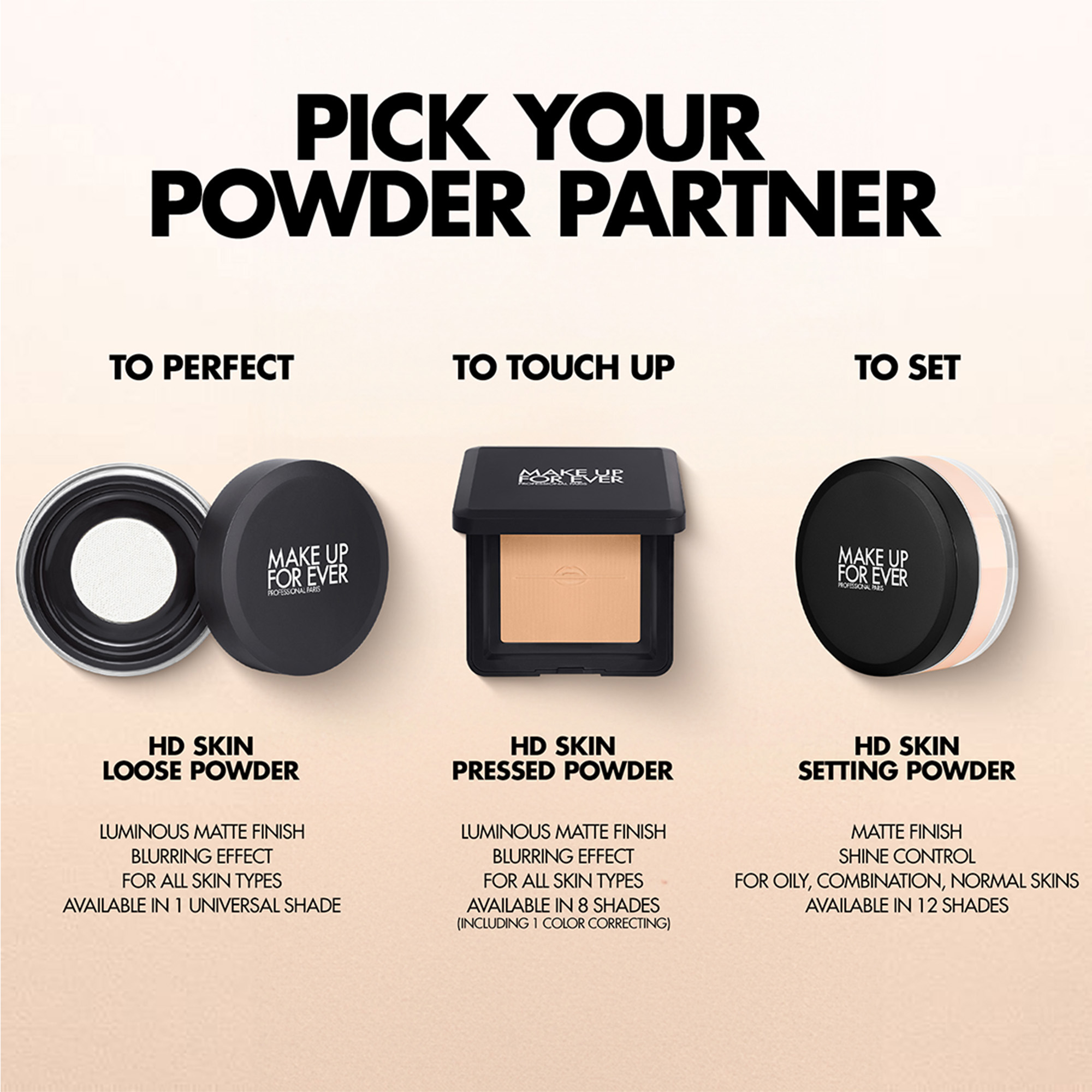 MAKE UP FOR EVER HD Skin Perfecting Pressed Powder 4.5g - Shade 0.1