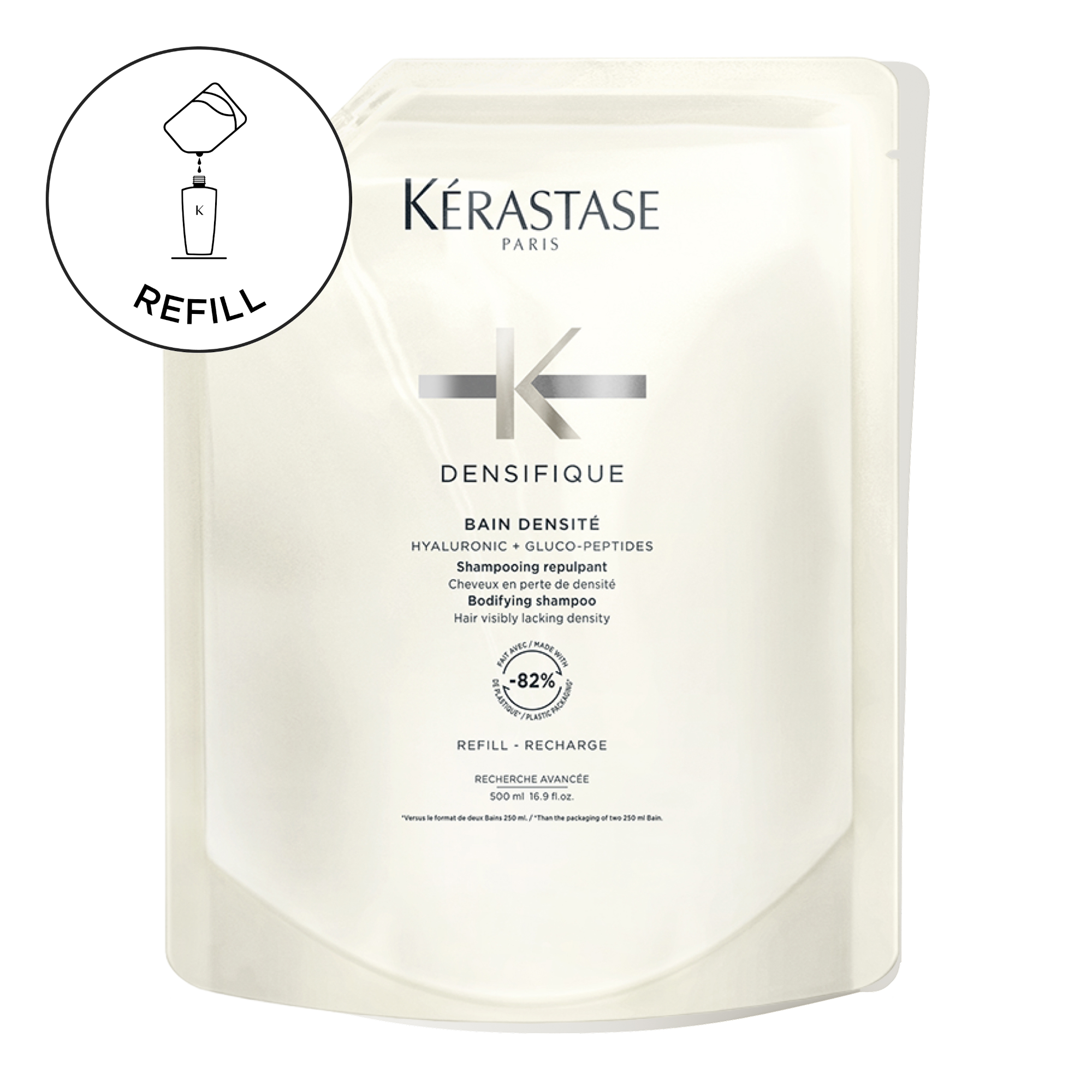 Kerastase Densifique Bain Densite Refill Shampoo Pouch For Hair Visibly Lacking Density 500ml