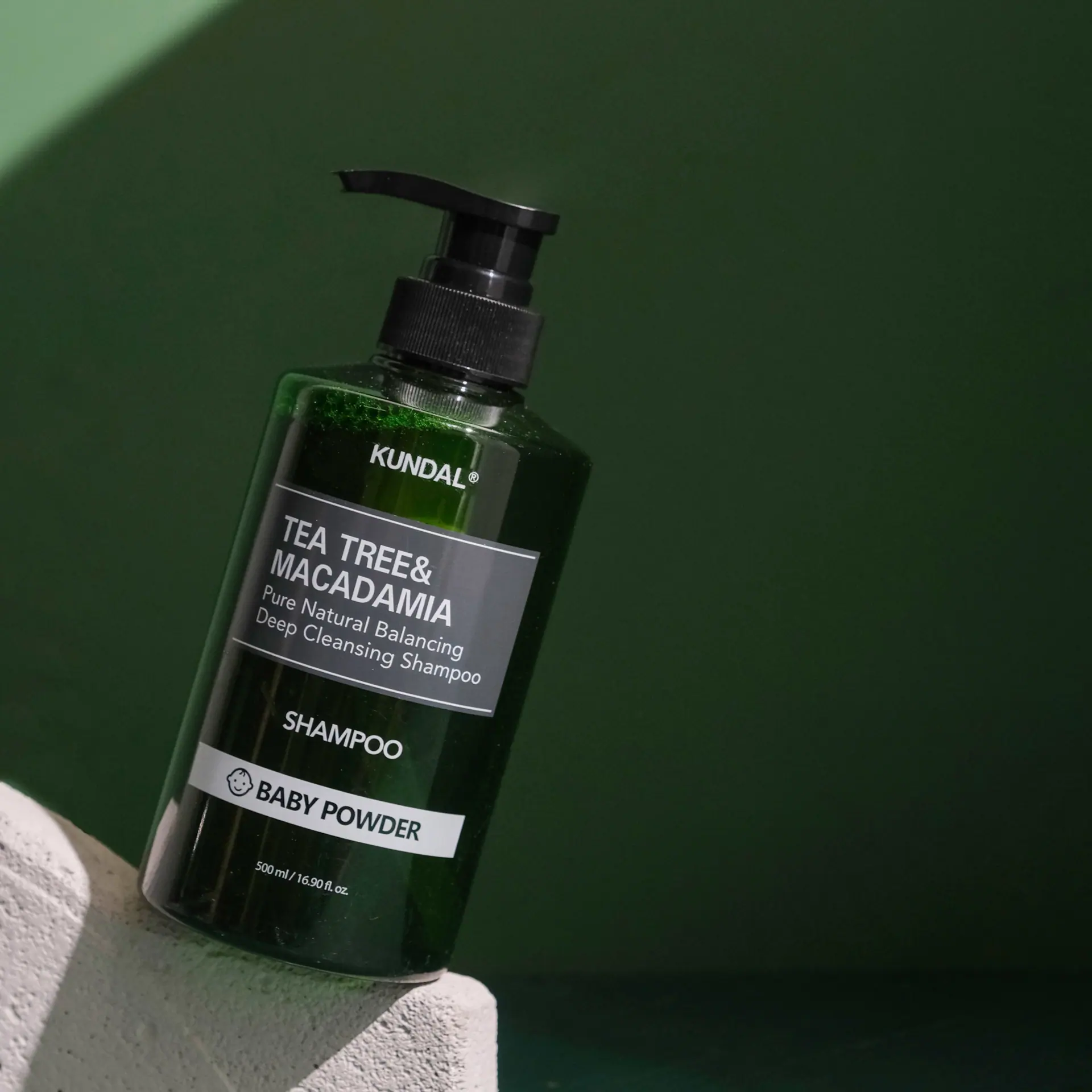Kundal Tea Tree & Macadamia deep cleansing shampoo 500ml - baby powder scent