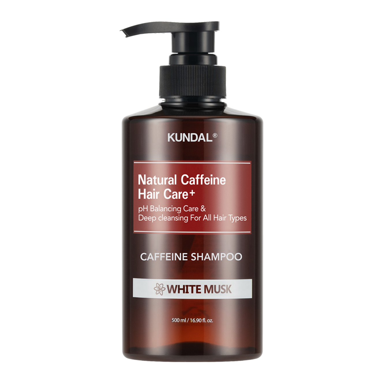 Kundal Caffeine shampoo 500ml - white musk scent