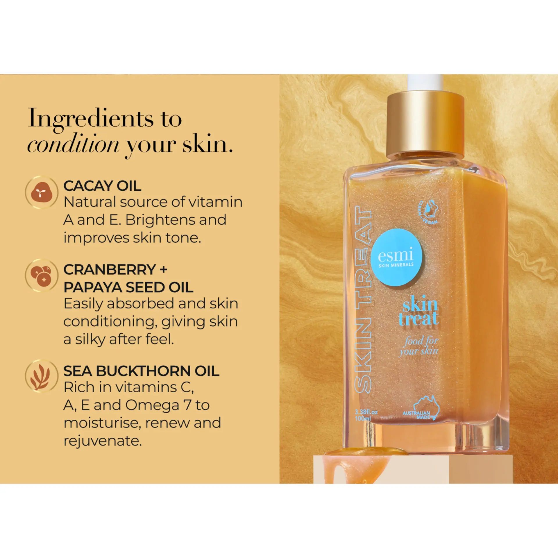 Esmi Skin Minerals Golden Glow Illumination Body Oil 100ml