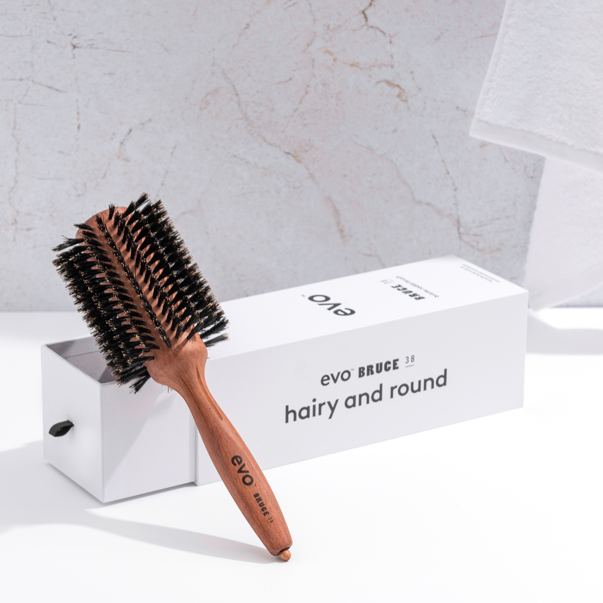 evo Bruce 38 Natural Boar Bristle Brush