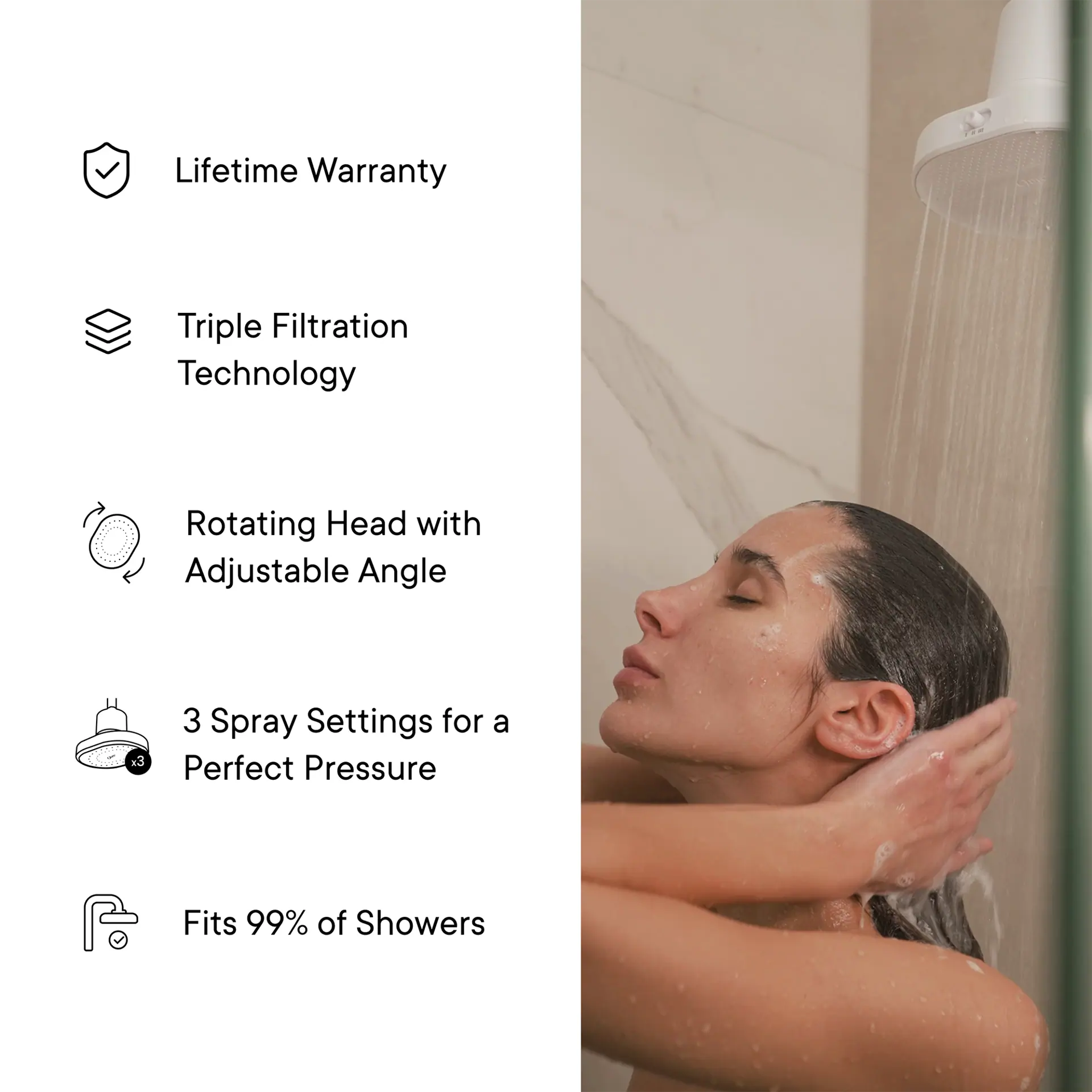 Qure Skincare Shower Filter White