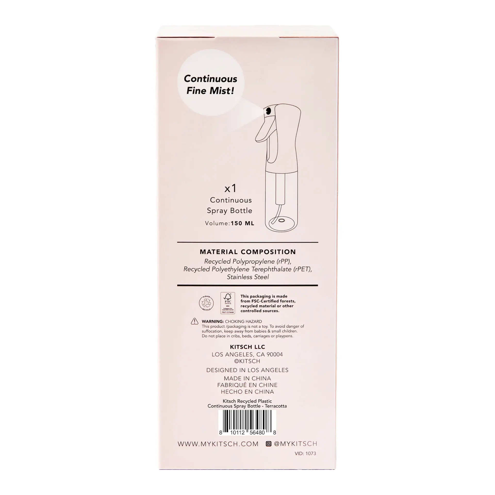 Kitsch Continuous Spray Bottle- Terracotta