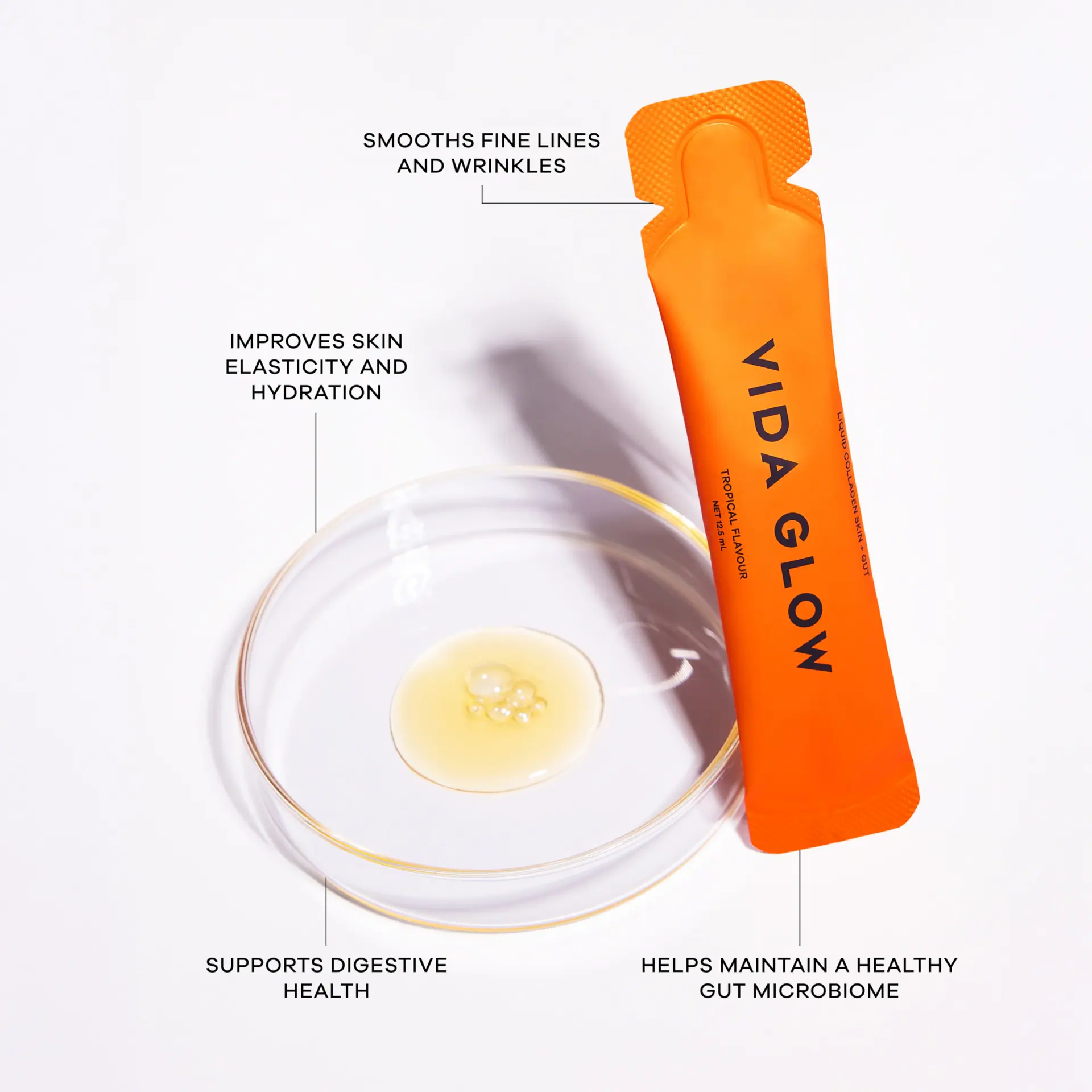 Vida Glow Daily Essentials: Collagen Liquid Advance Gut Health Tropical