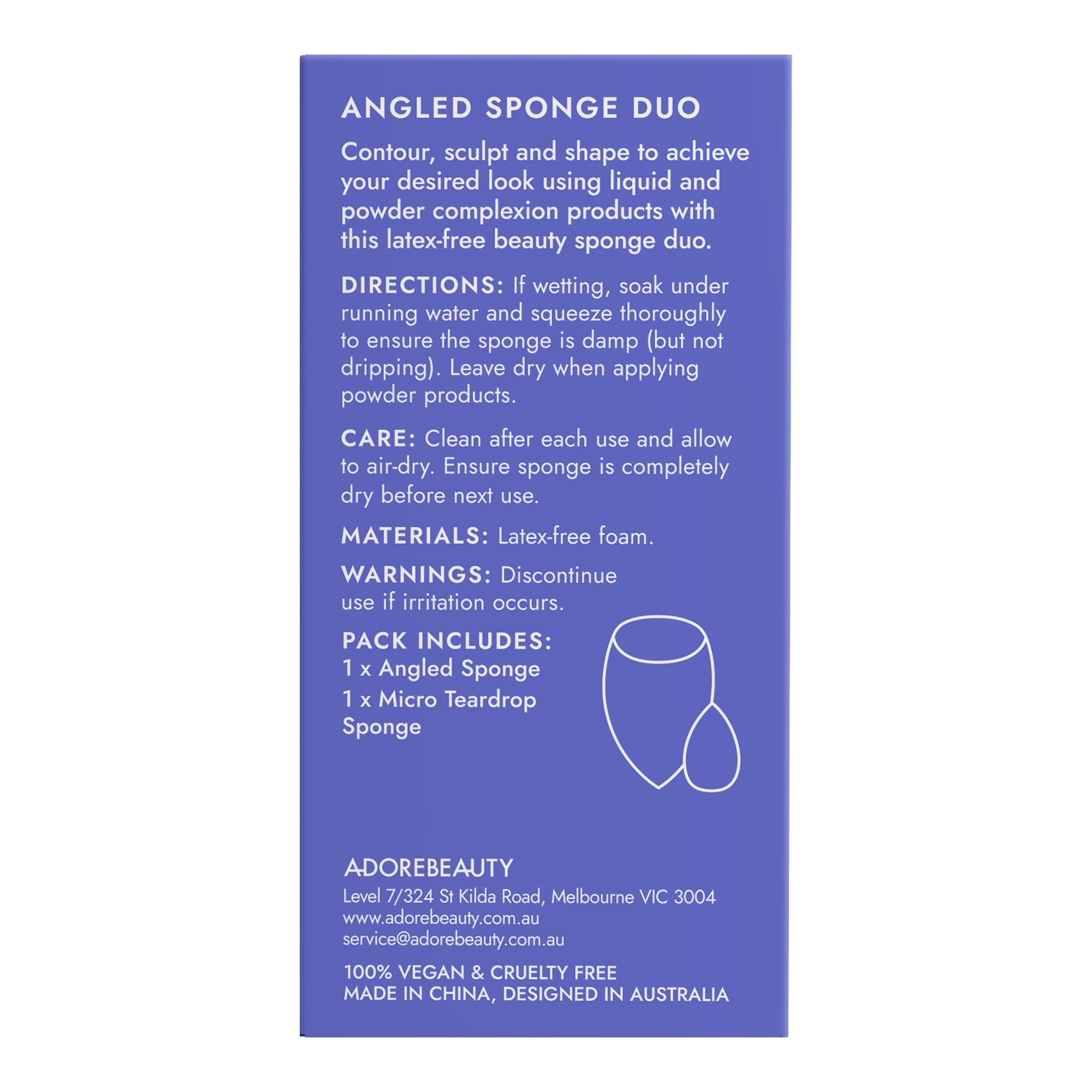 Adore Beauty Angled Sponge Duo