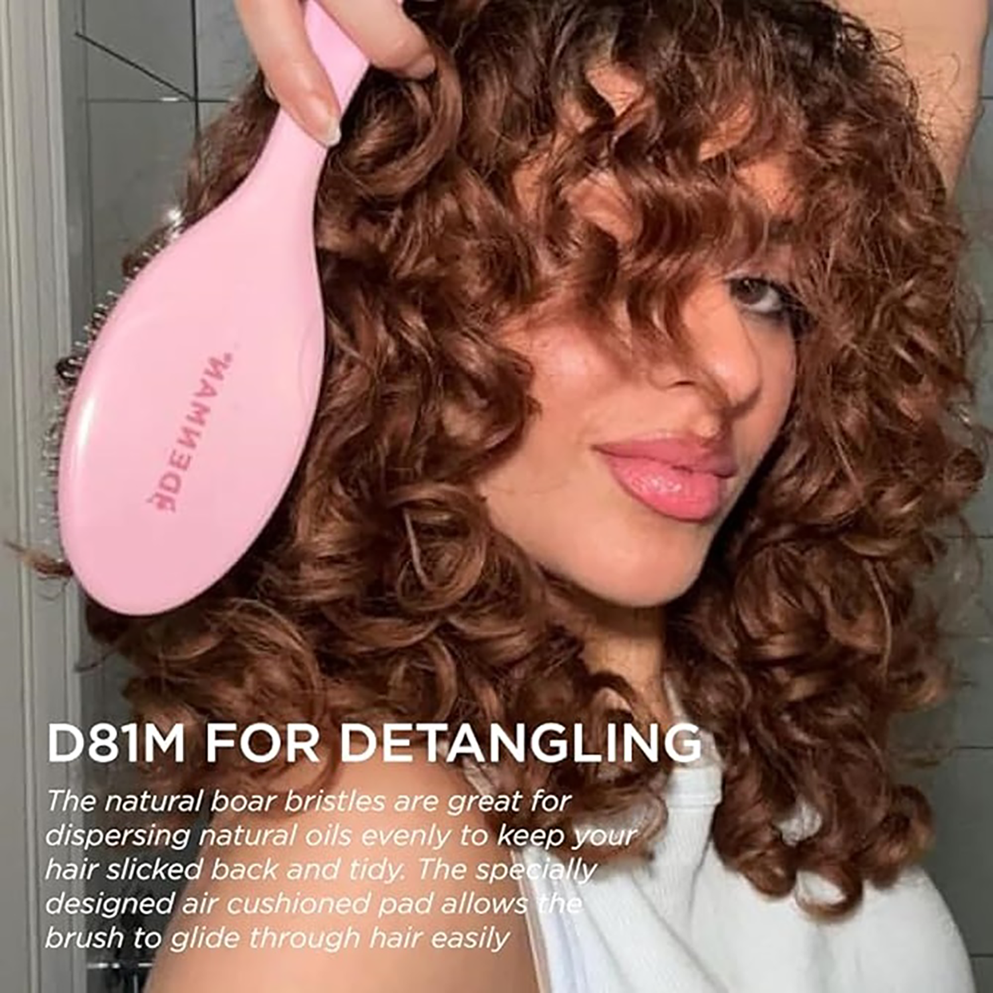 Denman D81M Pastel Pink Style & Shine Brush