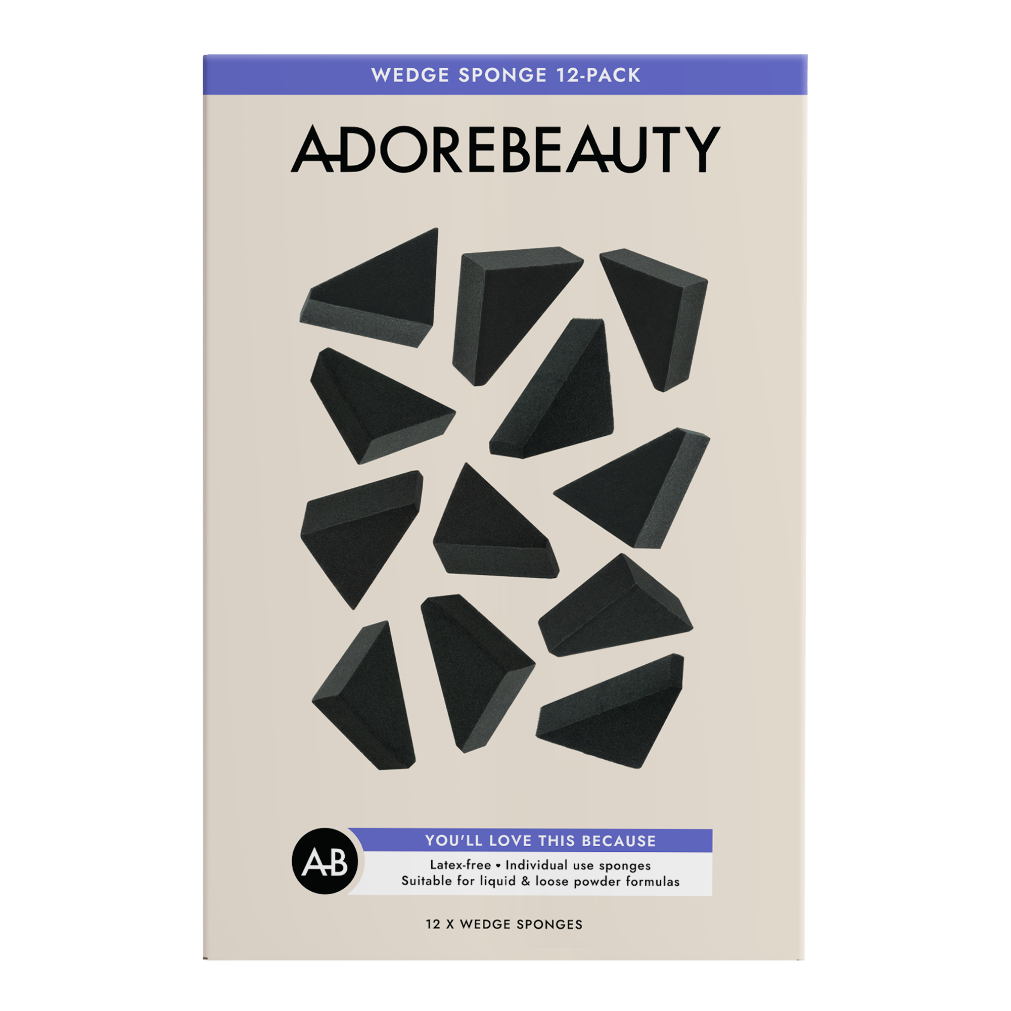 Adore Beauty Wedge Sponge 12-Pack