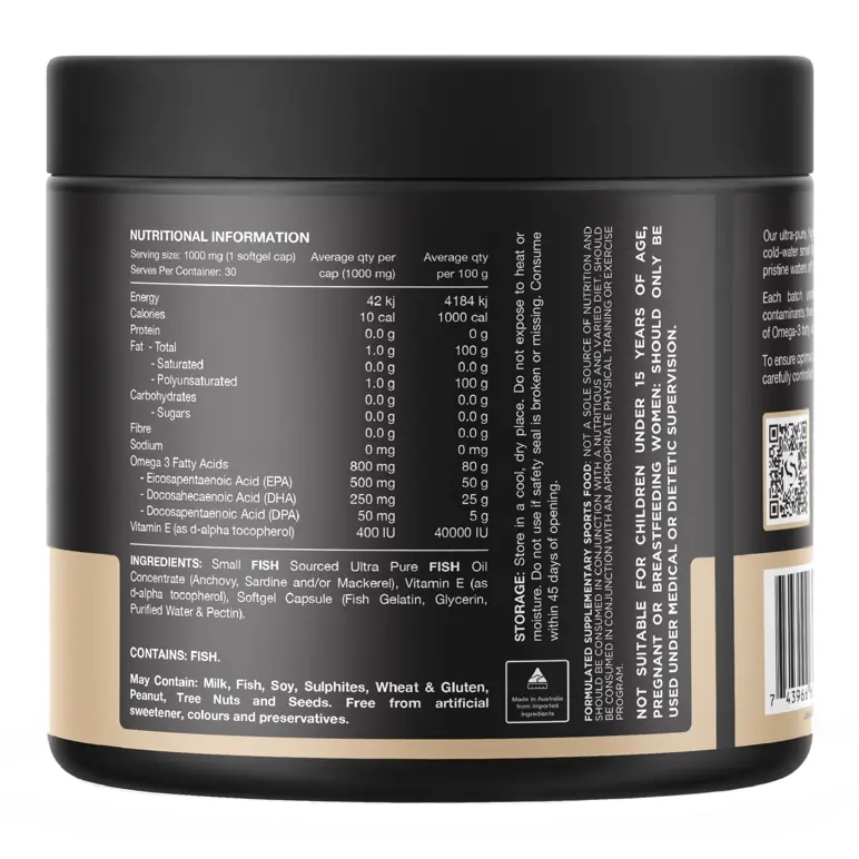 Switch Nutrition Ultra Fish Oil Softgel Capsules (30 Caps)